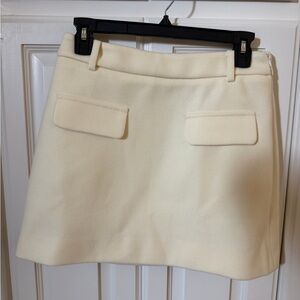 Commense Cream Mini Skirt